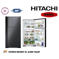 [DELIVERY KL, KLANG VALLEY] HITACHI INVERTER 2 DOOR STYLISH REFRIGERATOR (565 L) R-V660P7M-1 GBK
