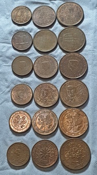 6 negara koin 1-2-5 euro cent 