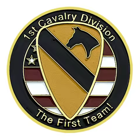 US Army 1st Cavalry Division Commemorative Challenge Coin First Team Military Collectible Souvenir C