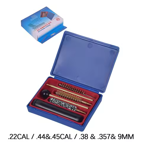 6Pcs Universal Pistol Rifle Professional Gun Cleaning Kit For .22cal / .44&.45cal / .38 & .357& 9mm 