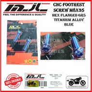 MJL CNC FOOTREST SCREW SKRU HEX FLANGED GR5 M8X35 (IRIDESCENT TITANIUM PURPLE/TITANIUM ALLOY BLUE)