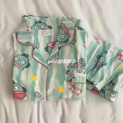 Hangyodon Pajamas Originality Printing Pattern Short Sleeved Shorts Summer Fashion Personality Leisu