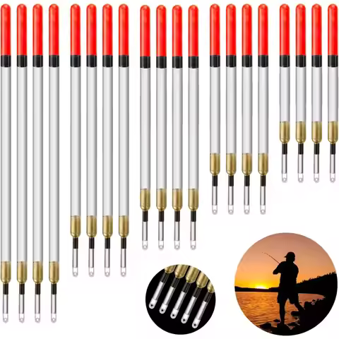 20Pcs Fishing Floats Wagglers Straight Insert Fishing Pipe Tube for Deep Water Sea Fishing Bait Susp