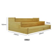 3-Tier Non-Expandable Bamboo Spice Rack Step Shelf Cabinet Organizer