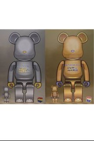 BE@RBRICK 庫柏力克熊 25周電鍍金&amp;20周年電鍍銀100%&amp;400% 套賣