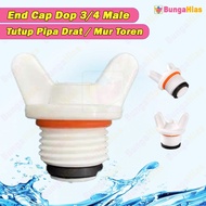 End Cap Dop 3/4 Inch Male Ear Cover Sock Thread Inside Outside PVC Pipe Plug Water Tank Tower Nut VC