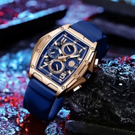 LIGE นาฬิกาแฟชั่นลำลองสำหรับผู้ชายใหม่นาฬิกาซิลิโคนนาฬิกาข้อมือปฏิทินนาฬิกาข้อมือสำหรับผู้ชาย