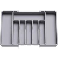 8 Grids Plastic Storage Drawer Organizer with Retractable Tray Cutlery and Life Tools Drawer Inserts