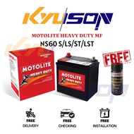 NS60 / NS60S / NS60LS Motolite Heavy Duty MF Car Battery Bateri Kereta *with Free Gift*
