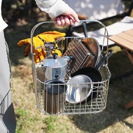 日本霜山 304不鏽鋼手提籃/置物籃/收納籃