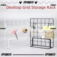 OPTIMISTI8E Display Rack, Art Photo Display with Base Storage Rack, Modern Grid Metal Desktop Stand 
