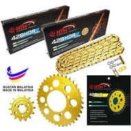 428HDR-132L RAIDER150 AXELO V115 SUZUKI SPOCKET 1SET GOLD + ORING CHAIN HEAVY DUTY HTM ORING CHAIN Y