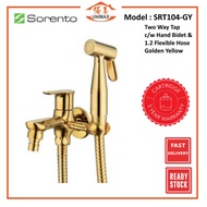 SORENTO SRT104-GY Two Way Tap c/w Hand Bidet & 1.2m Flexible Hose - GOLDEN YELLOW