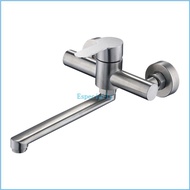 ESP Wall Mounted Kitchen Faucet Stainless Steel Tube Tap Sink Water Faucet Rotatable Long Spouts Mixers Tap Easy to Use