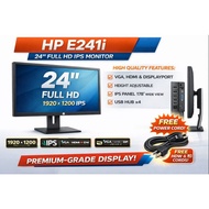 HP E241i 24” IPS Monitor | 1920×1200 WUXGA | Height Adjustable | Free Power Cord