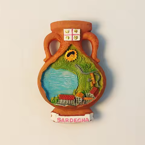 Italy，Sardegna，Kettle，3D Stereoscopic，Tourism Souvenirs，Resin Painting，Decoration Home，Refrigerator 