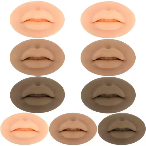 1/3/10Pcs Tattoo Fake Lips Tattoo Practice Lips Soft Silicone 5D Lip Mold Practice Skin For Training