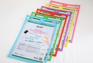 EASYMATE - [6個裝]易擦寫透明文件袋、白板、留言板 L25xH36cm(什色)-藍/綠/橙/粉紅/紫/黃