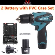 🔥 LOW PRICE 🔥 (Two Speed) 12V Li-Ion Lithium Rechargeable Battery Power Cordless Driver Drill Screwdriver Tools Machine