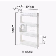 Syllere - 包送貨 -廚房可推拉多層置物架 夾縫收納層架 帶滑輪 縫隙置物架 浴室置物架 夾縫架 窄身層架 白色 4