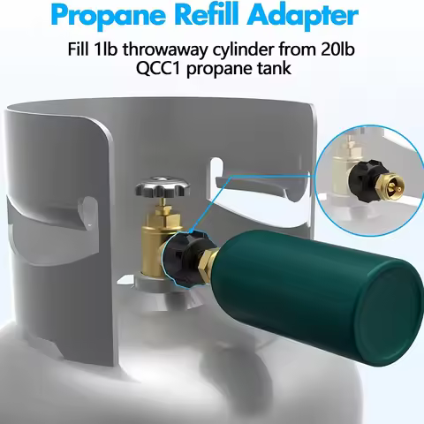 Propane Gas Adapter Qcc1/1 Type Interface 9.07kg Propane Tank to 453g Disposable Gas Cylinder Copper
