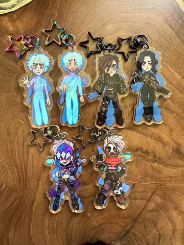 Final Battle Arcane Keychain, Acrylic Double sided Design, Game Fan Collectibles Gift