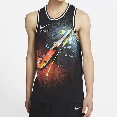 Nike genuine season new men's black printed sleeveless breathable sports T-shirt DJ5217-010