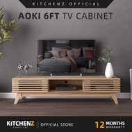 KitchenZ Aoki Series 6FT Tv Cabinet Tv Console Rak Tv Kabinet Tv Almari Tv Solid Board Wooden Leg Oa