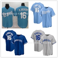 Fast ShippingRoyals Kansas City 16 JACKSON Embroidered Jersey Baseball Uniform Short Sleeve