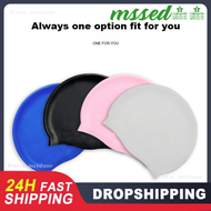 [Msse] Bonnet De Natation En Silicone À Haute Élasticité สำหรับผู้หญิง Et Hommes,Imméable,Coloré,Adulte,Cheveux Longs,กีฬา,Piscine,Plongeau,Chapeau,Grande Taille