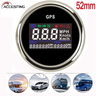 52MM Boat GPS Speedometer Gauge Waterproof Digital Speed Odometers 0-999 Mph Knots Km/h with Oil Pre