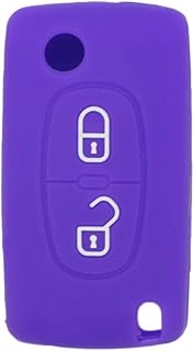 Key Case Compatible with Peugeot Citroen 2 Buttons Flip Remote Control - Silicone Protective Key Cas
