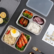 211 Plate Fat Reduction Plate Stainless Steel Plate with Cover Plate Rectangular Split Plate Childre