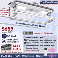 Automated Laundry Rack Smart Laundry System With Standard Installation Tuya-app Voice Control Ceiling Clothes Drying Rack SG LOCAL