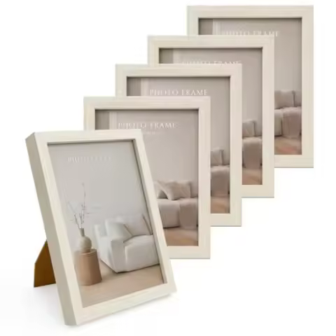 Display 5x7 Picture Frame Set of 5 5 x 7 Photo Frames with High Definition Real Glass Horizontal/Ver