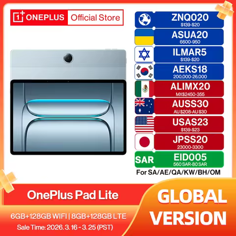 New OnePlus Pad Lite Global Version Tablet 11" Eye Care 90Hz Display Quad Speakers 9340mAh Battery B