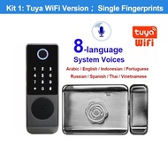 W7 Stainless steel Double Fingerprint Lock Outdoor Gate Waterproof TT Lock/ Tuya Smart Door Lock Dig