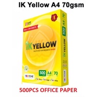Ik yellow A4 paper 500 sheet 70gsm / kertas A4 Putih / kertas fotostat /A4 copier