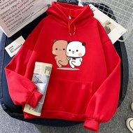เสื้อฮู้ด Bubu Dudu สำหรับหมีแพนด้าหมีเสื้อฮู้ดการ์ตูนน่ารักเสื้อกันหนาวมีฮู้ดแขนยาวสำหรับผู้หญิง/ผู