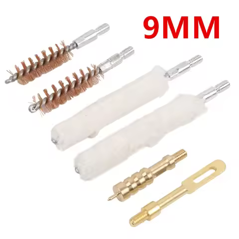 Gun Cleaning Rod Brush Head Kit .30cal 7.62mm .22cal 5.56mm .35cal 9mm Rifle Pistol Cleaning Tool 6p