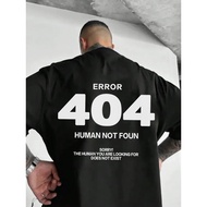 Men s Casual Black 404 Error Graphic Tee Human Not Found Design Loose Fit All Season Comfort Allseas