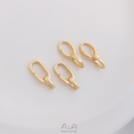 █A.ιA゜14K gold●〔 1 Piece 〕°14K Gold-Covered Color-Preserving Long O Chain-Shaped Lobster Clasp Oval 
