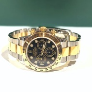 收藏陳列品!!! ROLEX DAYTONA, 116503, 18K金, GOLD/ STEEL ,黑面 鑽石字, #勞力士手錶 #香榭站正品
