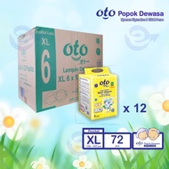 OTO Popok Dewasa Adult Diapers model Lem Perekat ukuran XL isi 6 pcs x 12 ( 72 s )