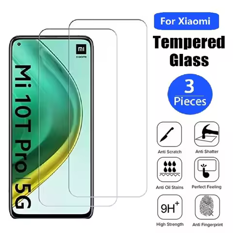 5Pcs Tempered Glass For Xiaomi Mi 10T Pro 9T A1 A2 A3 Lite Screen Protector 10 9 11 11i 8 SE 6