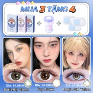 [mua 3 tặng 4]lens nâu kính áp tròng cận đen lens cận blue kính màu xám lens mắt xanh lens giãn tròn