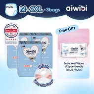 Aiwibi Premium Pants Diapers Pull-Up Extra Thin Breathable Size M-XXL (3 Packs)
