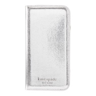 Kate Spade New York iPhone 16 Pro/16 Pro Max Metallic Silver Wallet Folio Case