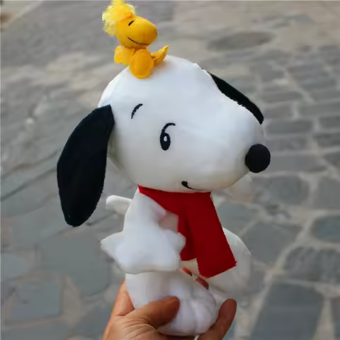 1piece 18CM Peanuts Snoopy dog with Woodstock bird stuffed dolls Christmas gift Valentines Gift toys
