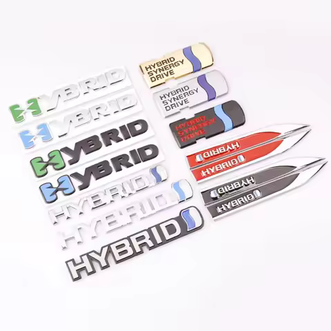 3D Metal HYBRID Logo Rear Trunk Emblem Badge Side Fender Sticker Decals For Toyota Prius Rav4 Camry 